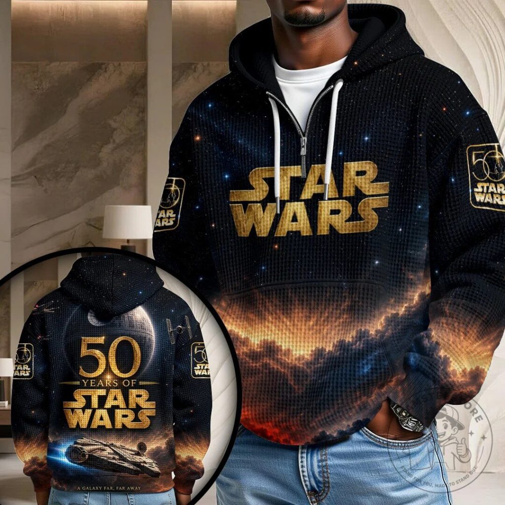 Star Wars 50th Anniversary Galactic Space Golden Logo Hoodie