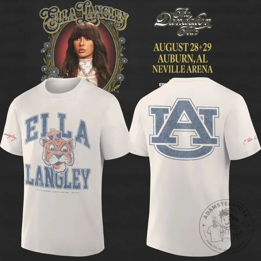2026 Dandelion Tour T-Shirt for Auburn Tigers Featuring Ella Langley at Neville Arena