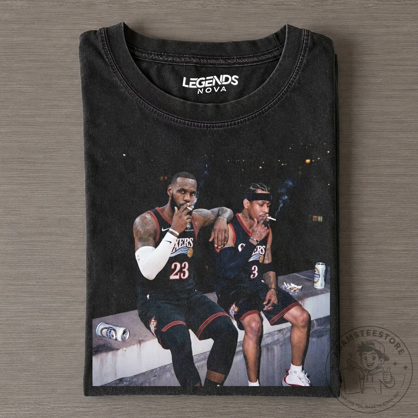 Graphic T-Shirt featuring Basketball Legends LeBron James & Allen Iverson 1 Graphic T-Shirt featuring Basketball Legends LeBron James & Allen Iverson