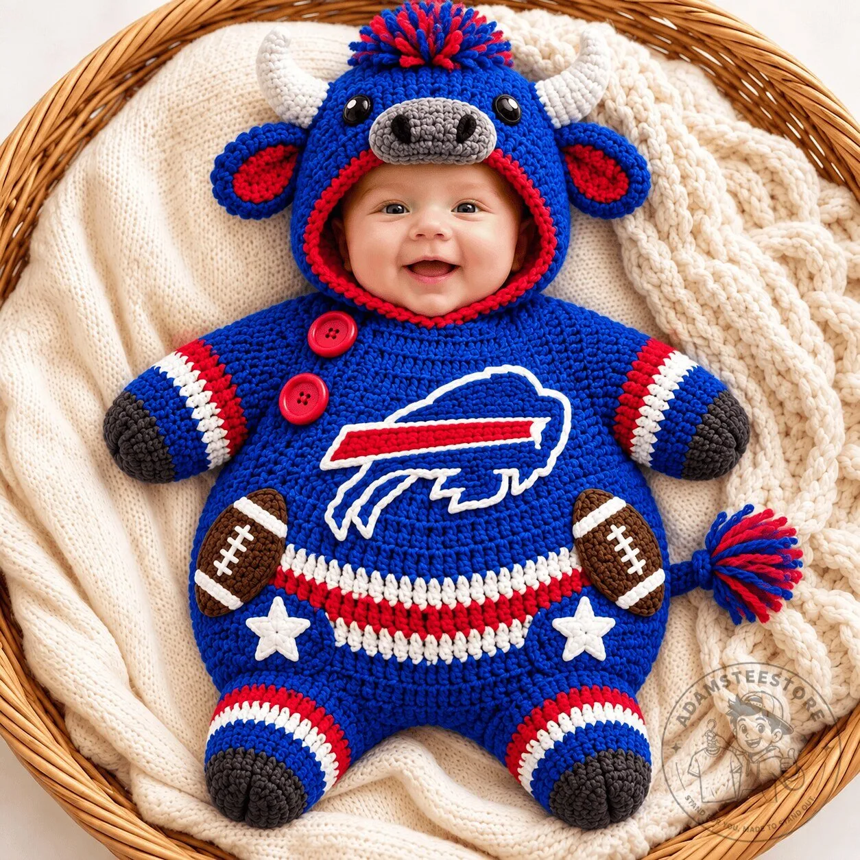 Buffalo Bills Baby Crocheted Football Romper