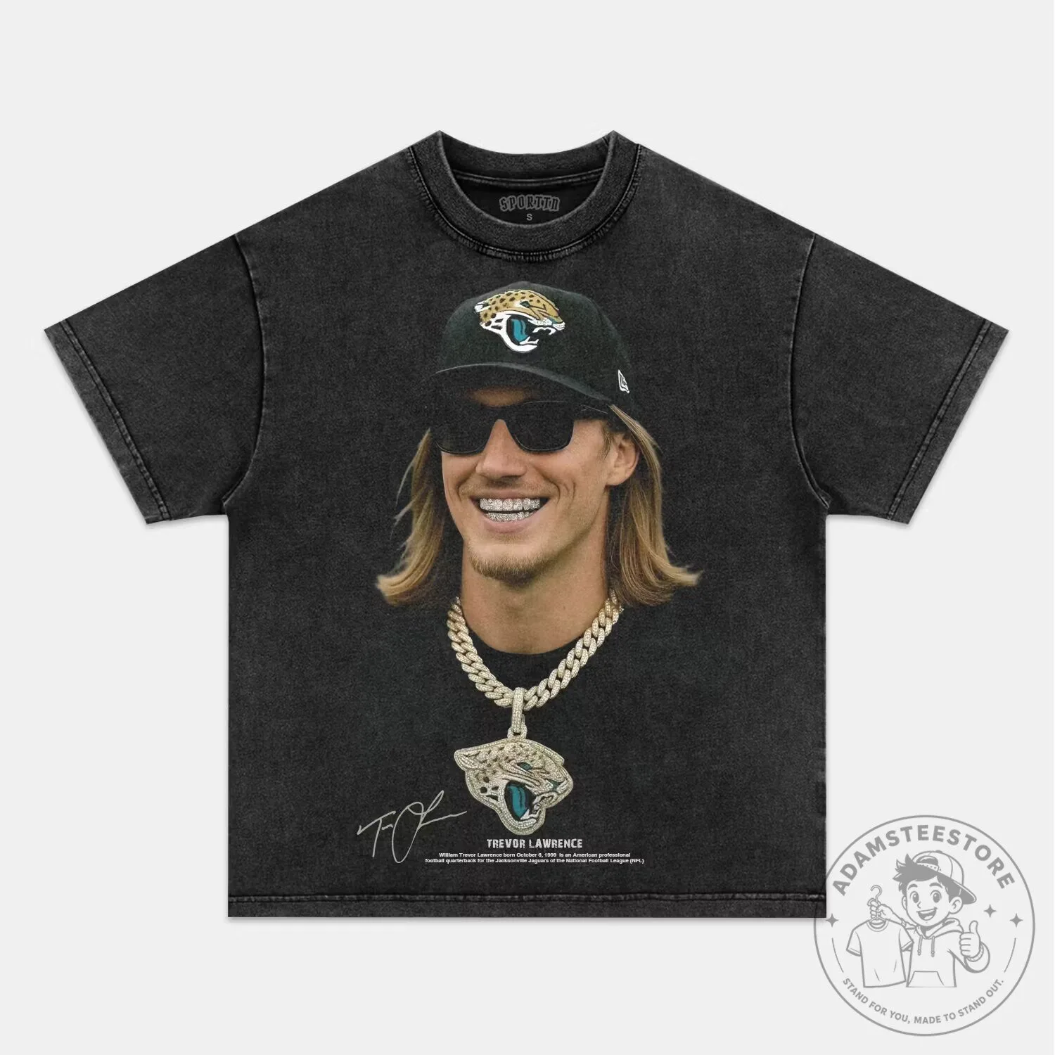 Jacksonville Jaguars T-Shirt Featuring Trevor Lawrence Player Portrait