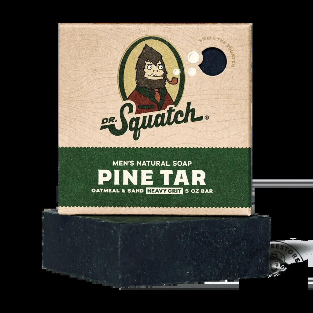 Dr. Squatch Pine Tar Men's Natural Soap with Oatmeal and Sand Heavy Grit