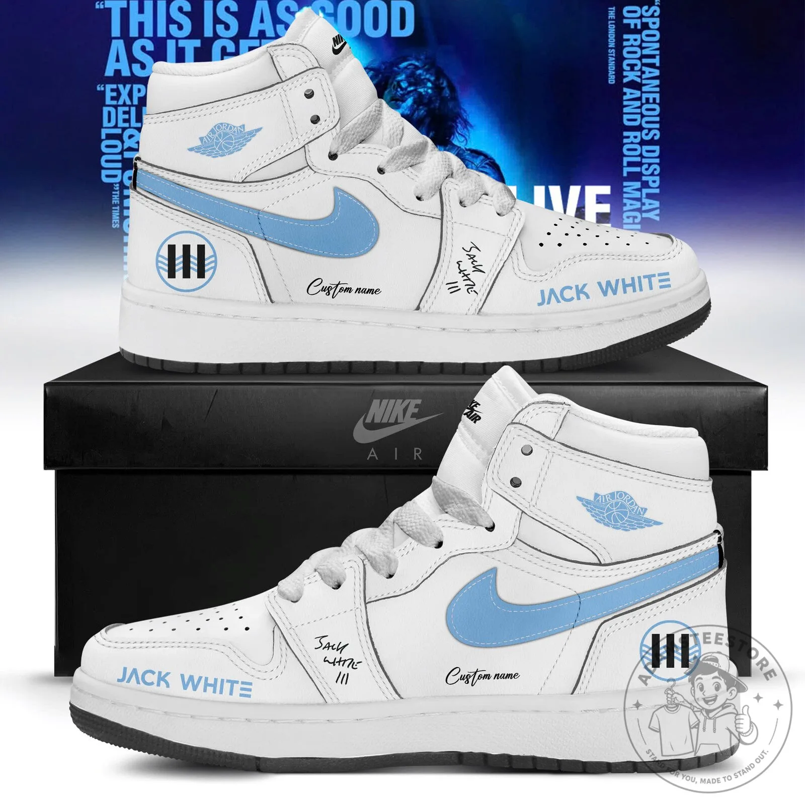 Jack White Live No Name Tour Limited Edition Air Jordan One Sneakers
