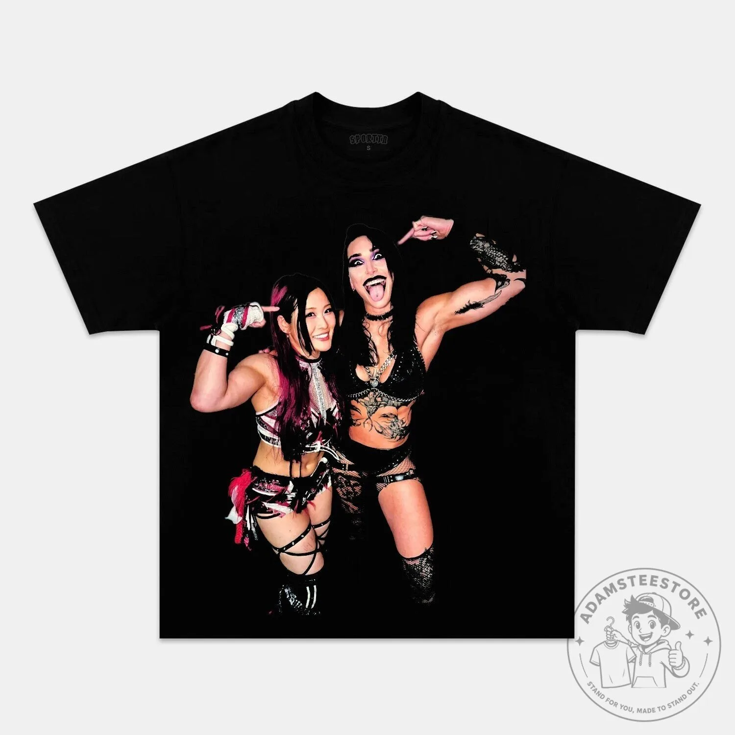 Rhea Ripley and Io Shirai WWE Women's Wrestling Tag Team Black T-Shirt