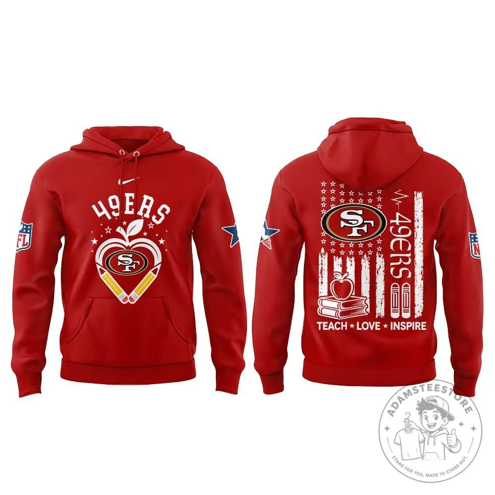 San Francisco 49ers Teacher Appreciation Day Red Hoodie 8 San Francisco 49ers Teacher Appreciation Day Red Hoodie