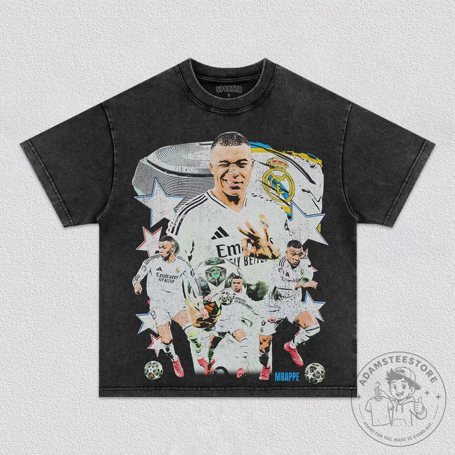 Graphic T-Shirt featuring Kylian Mbappe of Real Madrid Football Club