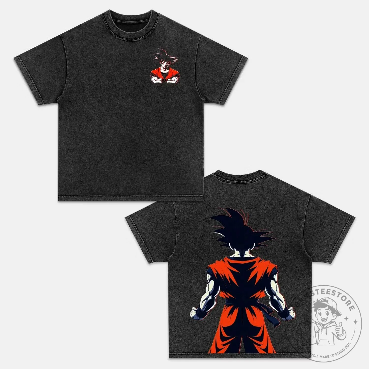 Dragon Ball Z Son Goku Super Saiyan Washed Black Graphic T-Shirt