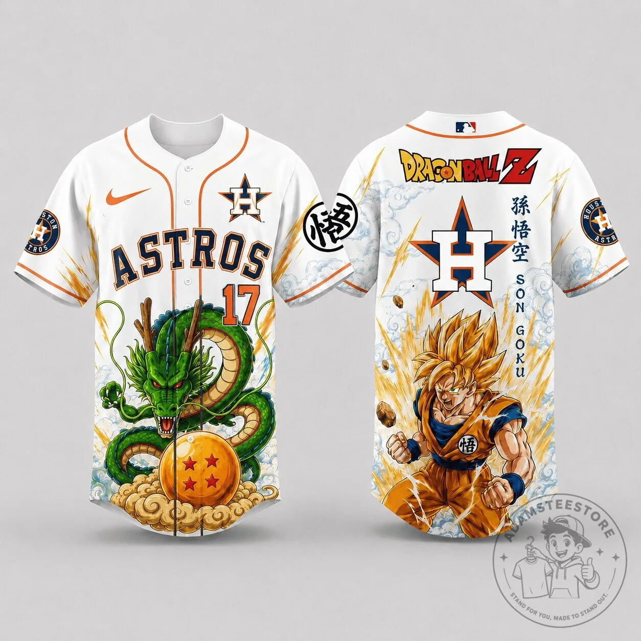 Houston Astros Baseball Son Goku Dragon Ball Z Premium Baseball Jersey 1 Houston Astros Baseball Son Goku Dragon Ball Z Premium Baseball Jersey