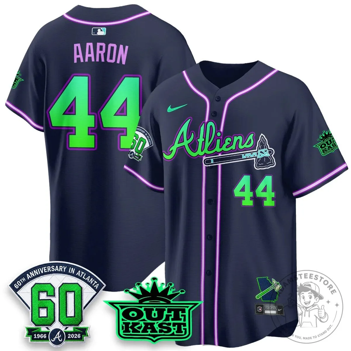 Atlanta Braves Ronald Acuña Jr. Outkast Atliens Baseball Jersey 65 Atlanta Braves Ronald Acuña Jr. Outkast Atliens Baseball Jersey