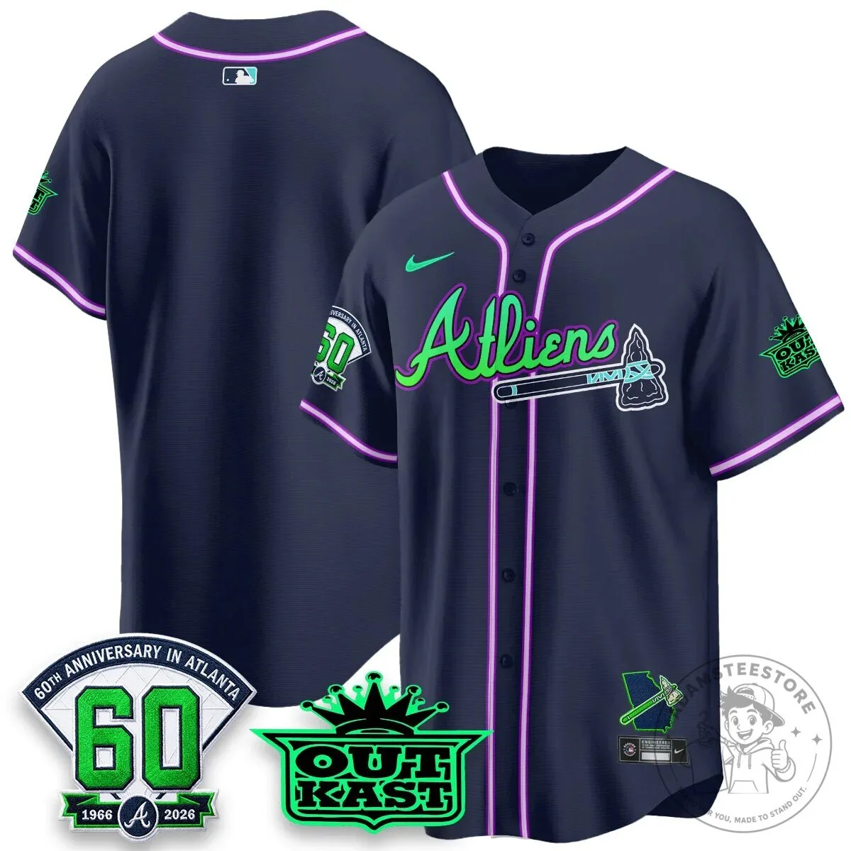 Atlanta Braves Ronald Acuña Jr. Outkast Atliens Baseball Jersey 69 Atlanta Braves Ronald Acuña Jr. Outkast Atliens Baseball Jersey