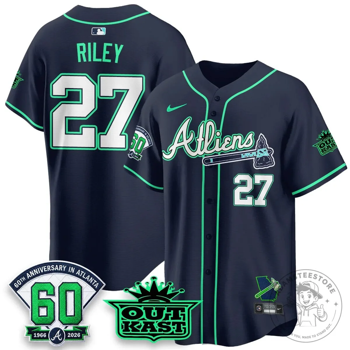 Atlanta Braves Ronald Acuña Jr. Outkast Atliens Baseball Jersey 72 Atlanta Braves Ronald Acuña Jr. Outkast Atliens Baseball Jersey