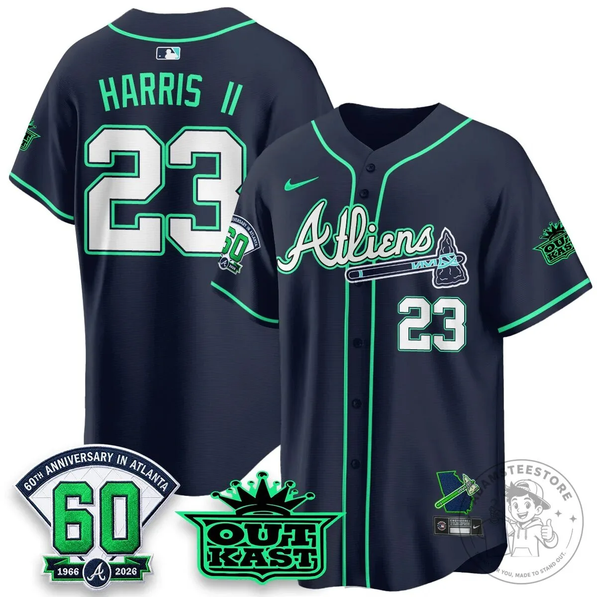 Atlanta Braves Ronald Acuña Jr. Outkast Atliens Baseball Jersey 75 Atlanta Braves Ronald Acuña Jr. Outkast Atliens Baseball Jersey