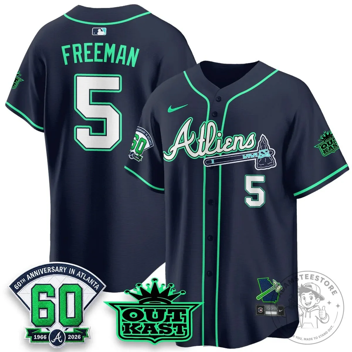 Atlanta Braves Ronald Acuña Jr. Outkast Atliens Baseball Jersey 78 Atlanta Braves Ronald Acuña Jr. Outkast Atliens Baseball Jersey