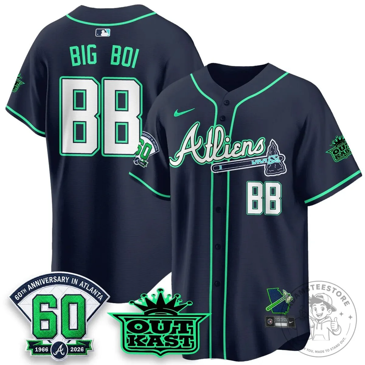 Atlanta Braves Ronald Acuña Jr. Outkast Atliens Baseball Jersey 79 Atlanta Braves Ronald Acuña Jr. Outkast Atliens Baseball Jersey
