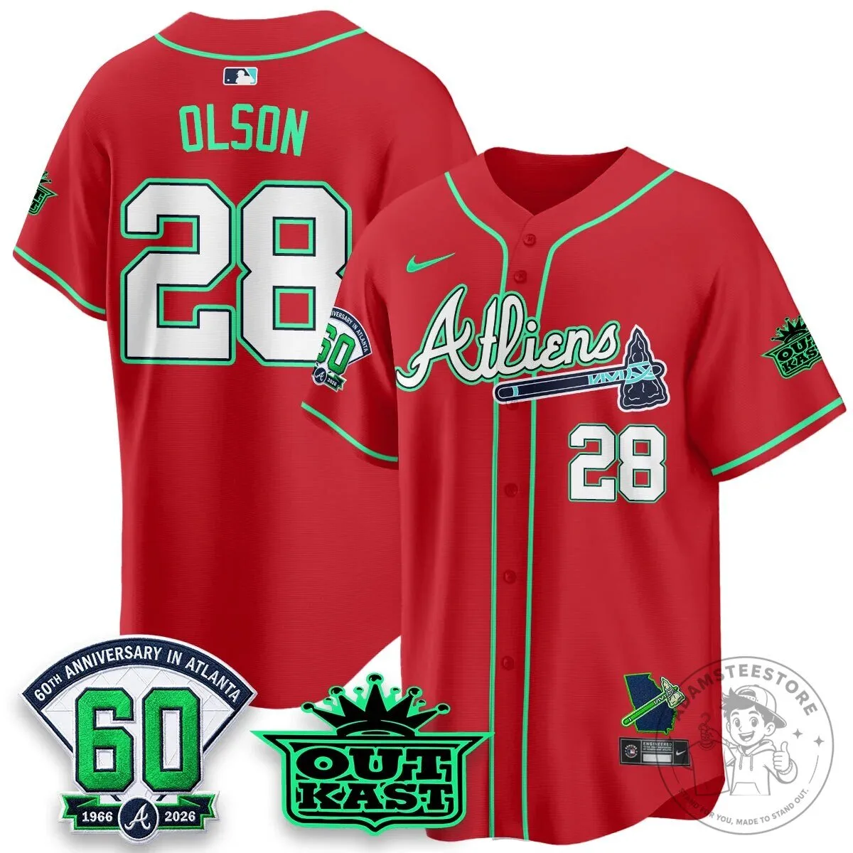 Atlanta Braves Ronald Acuña Jr. Outkast Atliens Baseball Jersey 93 Atlanta Braves Ronald Acuña Jr. Outkast Atliens Baseball Jersey