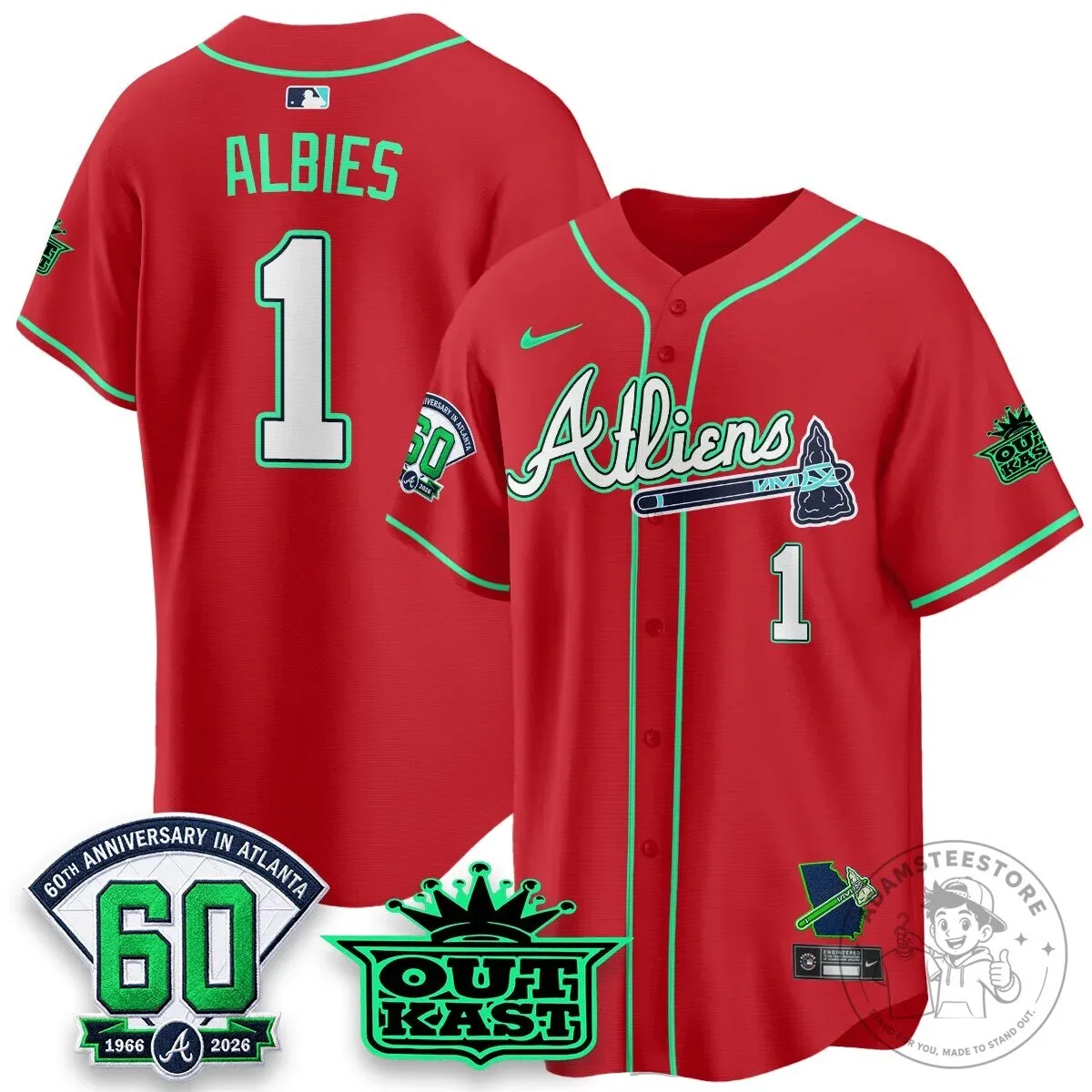 Atlanta Braves Ronald Acuña Jr. Outkast Atliens Baseball Jersey 95 Atlanta Braves Ronald Acuña Jr. Outkast Atliens Baseball Jersey