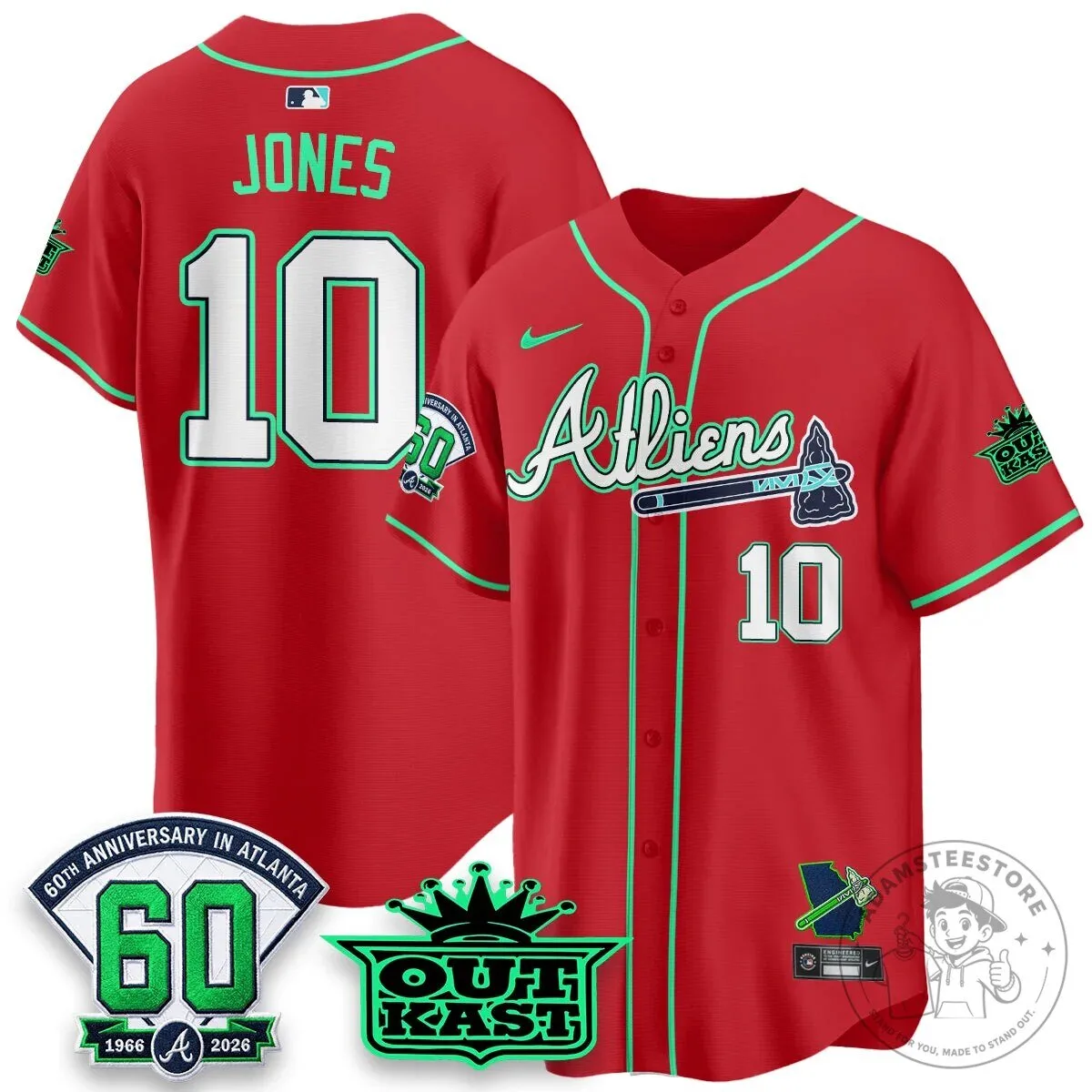 Atlanta Braves Ronald Acuña Jr. Outkast Atliens Baseball Jersey 99 Atlanta Braves Ronald Acuña Jr. Outkast Atliens Baseball Jersey