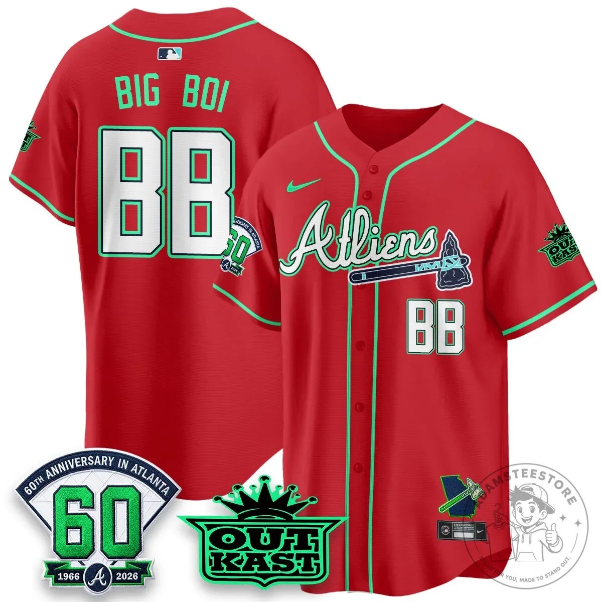 Atlanta Braves Ronald Acuña Jr. Outkast Atliens Baseball Jersey 101 Atlanta Braves Ronald Acuña Jr. Outkast Atliens Baseball Jersey