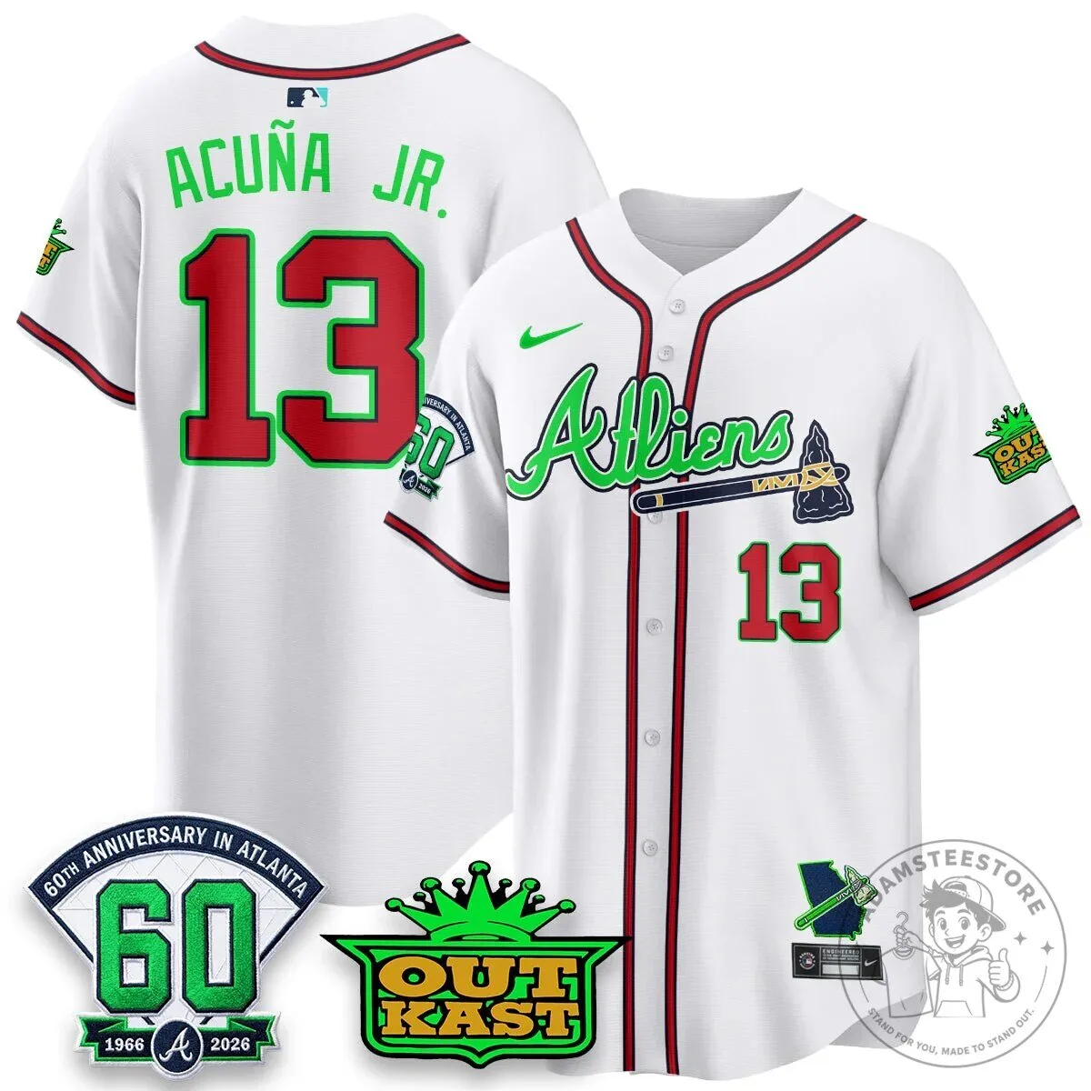 Atlanta Braves Ronald Acuña Jr. Outkast Atliens Baseball Jersey 103 Atlanta Braves Ronald Acuña Jr. Outkast Atliens Baseball Jersey