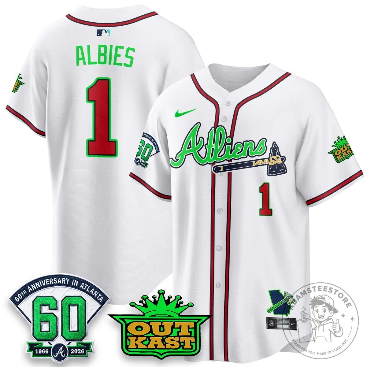 Atlanta Braves Ronald Acuña Jr. Outkast Atliens Baseball Jersey 106 Atlanta Braves Ronald Acuña Jr. Outkast Atliens Baseball Jersey