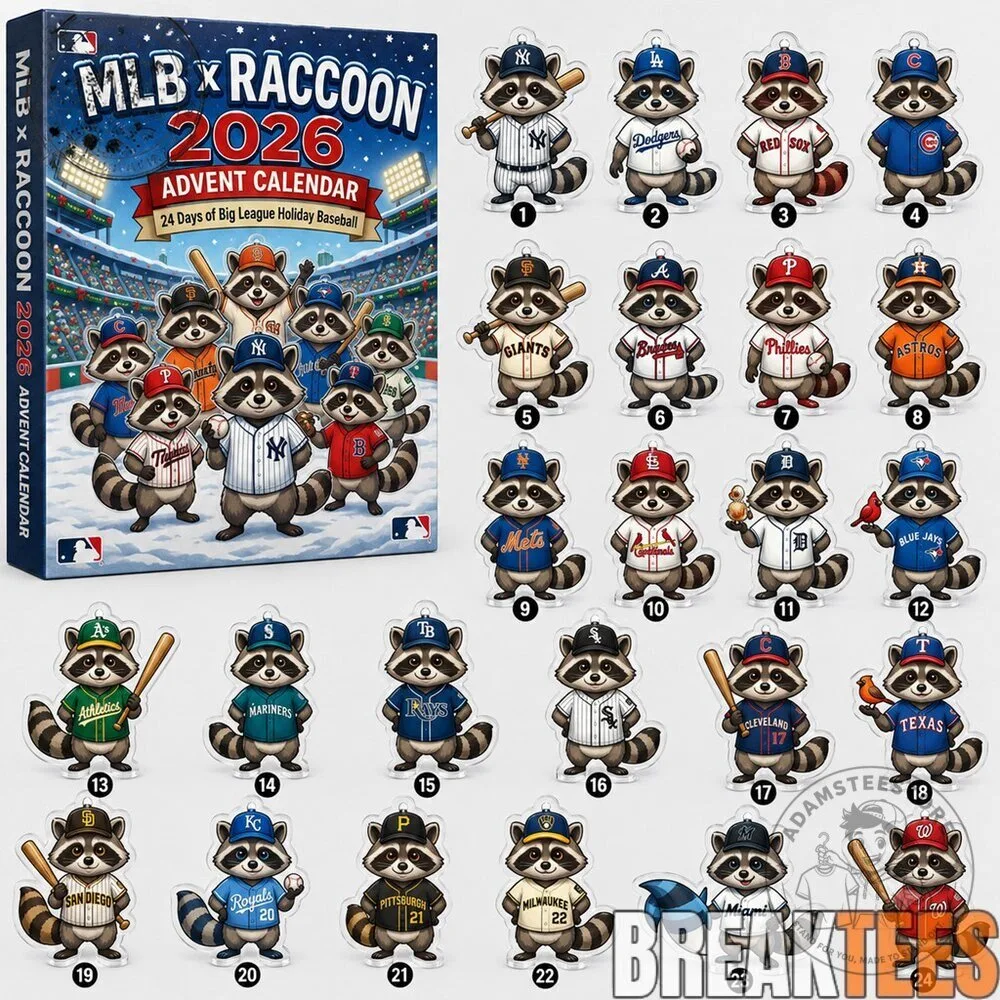Major League Baseball Raccoon Advent Calendar 2026 Holiday Baseball