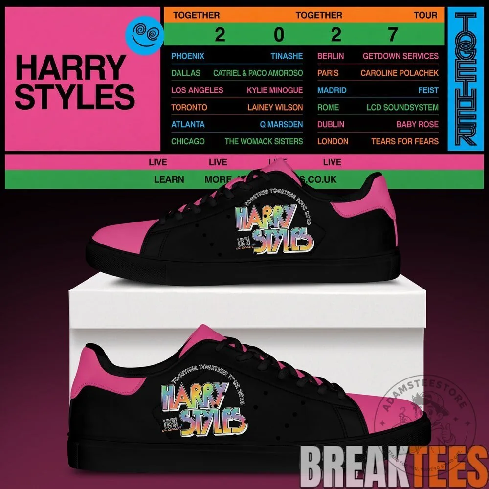 Harry Styles Love On Tour 2022 Concert Schedule Black and Pink Sneakers