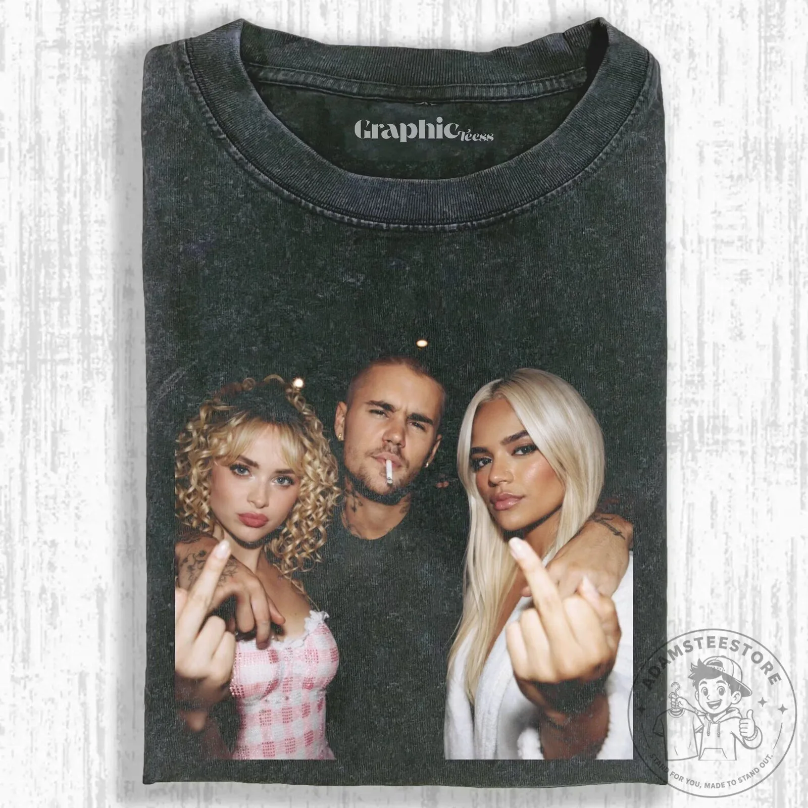 Sabrina Carpenter Justin Bieber Karol G Graphic Tee Shirt