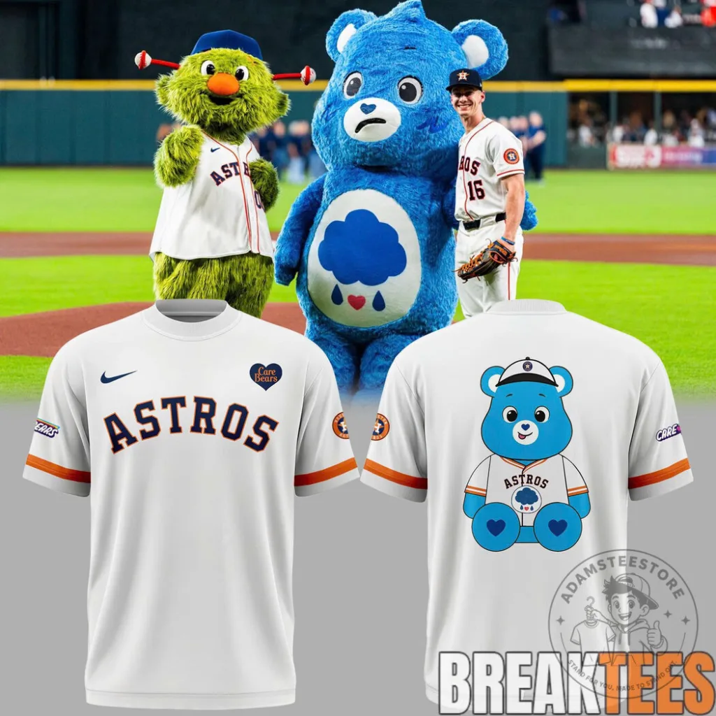 Houston Astros Care Bears Baseball Team White Fan T-Shirt