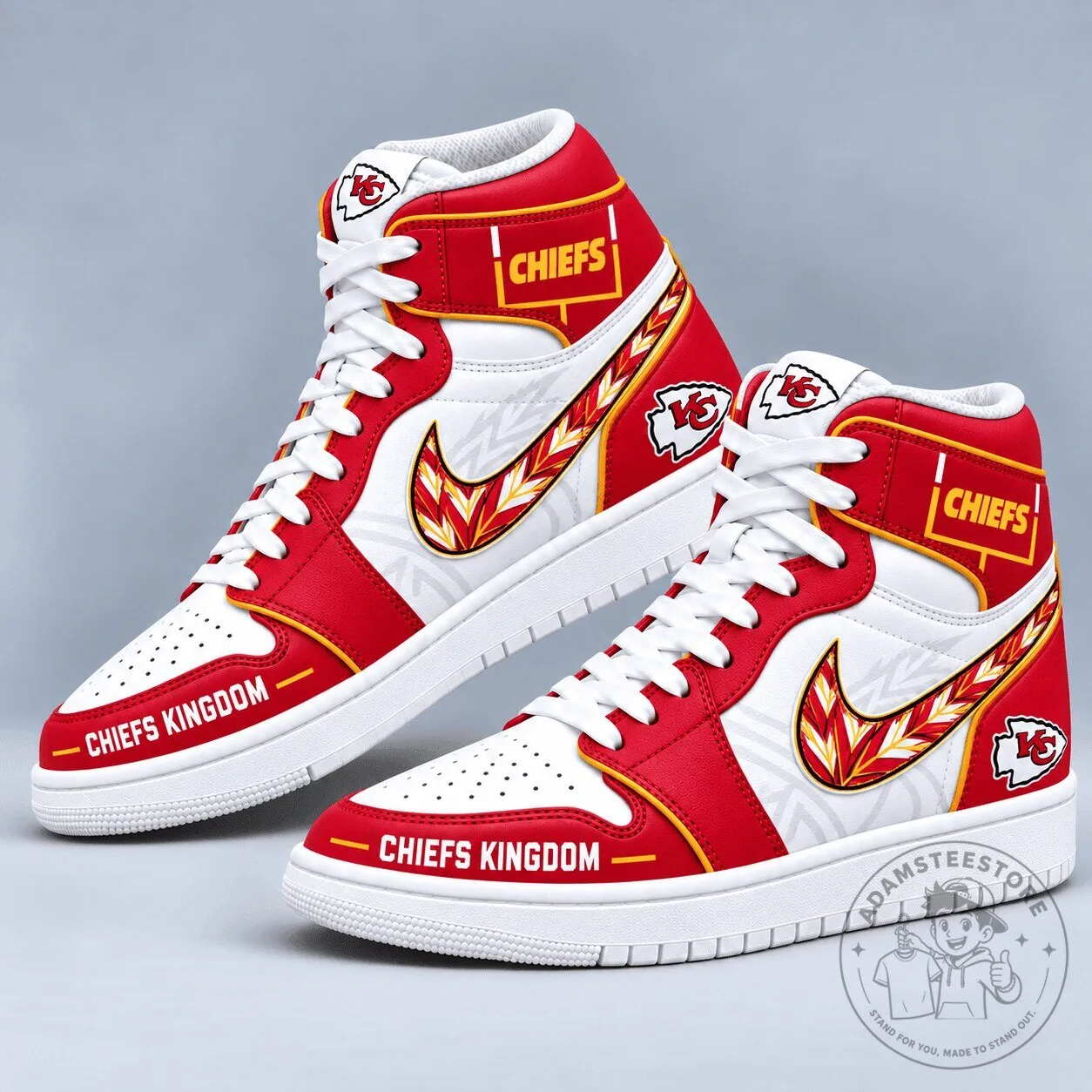 Kansas City Chiefs Team Logo Pattern High Top Sneakers