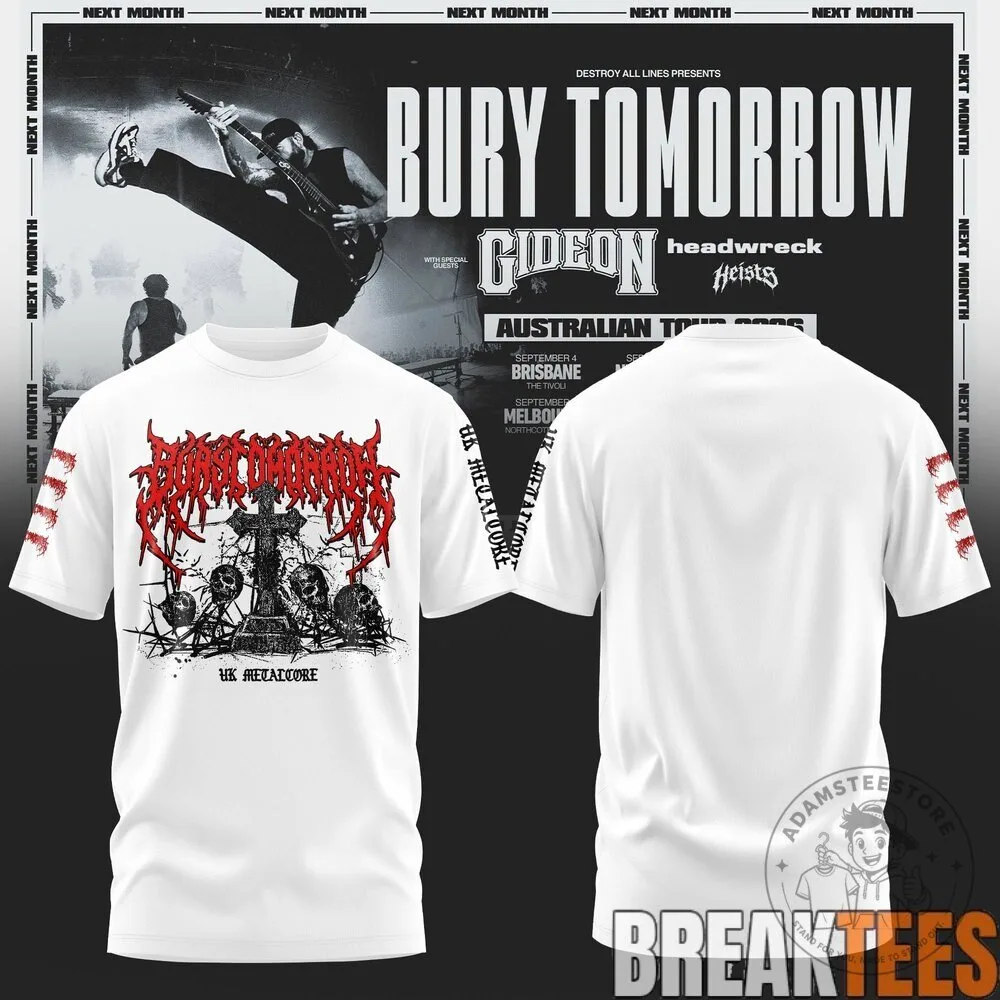Bury Tomorrow Australian Tour 2026 Band Concert Black T-Shirt 13 Bury Tomorrow Australian Tour 2026 Band Concert Black T-Shirt