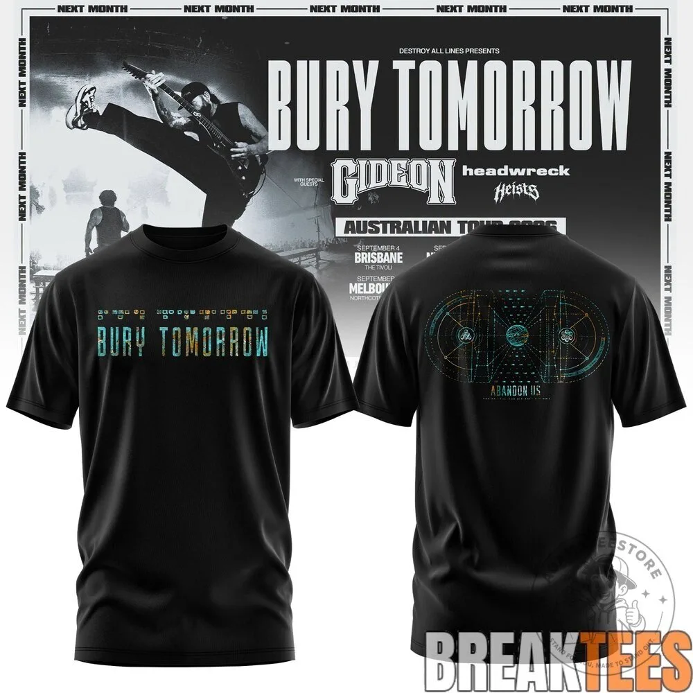 Bury Tomorrow Australian Tour 2026 Band Concert Black T-Shirt 17 Bury Tomorrow Australian Tour 2026 Band Concert Black T-Shirt