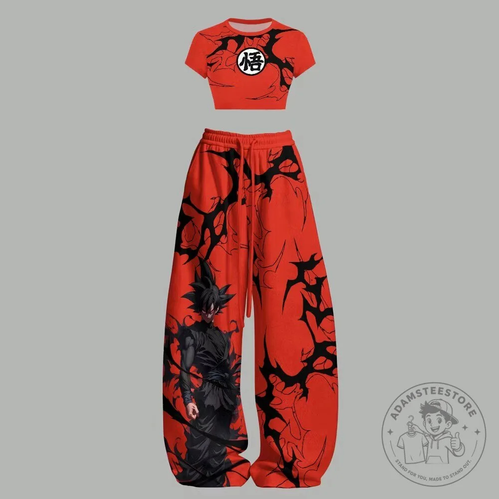 Dragon Ball Z Goku Black Super Saiyan Rose Crop Top and Pants Set