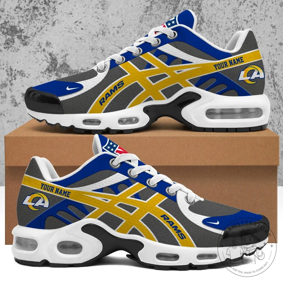 Personalized Los Angeles Rams NFL Football Team Air Max Style Shoes