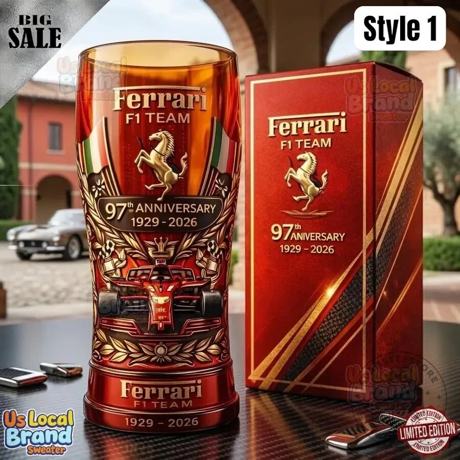 Ferrari Formula 1 Racing Team 97th Anniversary 1929-2026 Drinking Glass