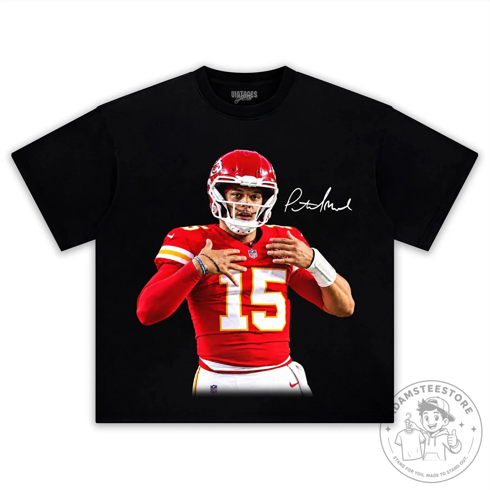 Patrick Mahomes Kansas City Chiefs Number 15 Quarterback Signature T-Shirt 2 Patrick Mahomes Kansas City Chiefs Number 15 Quarterback Signature T-Shirt