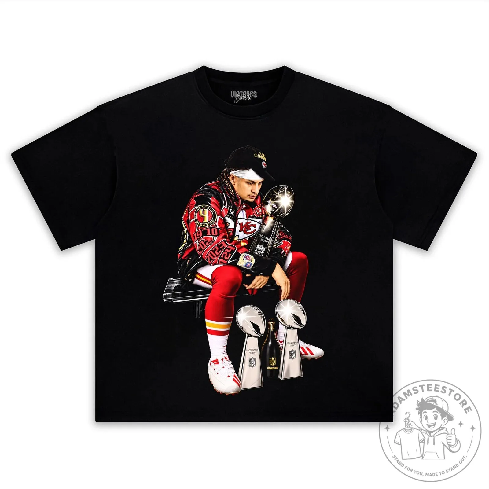 Patrick Mahomes Kansas City Chiefs Three-Time Champion T-Shirt