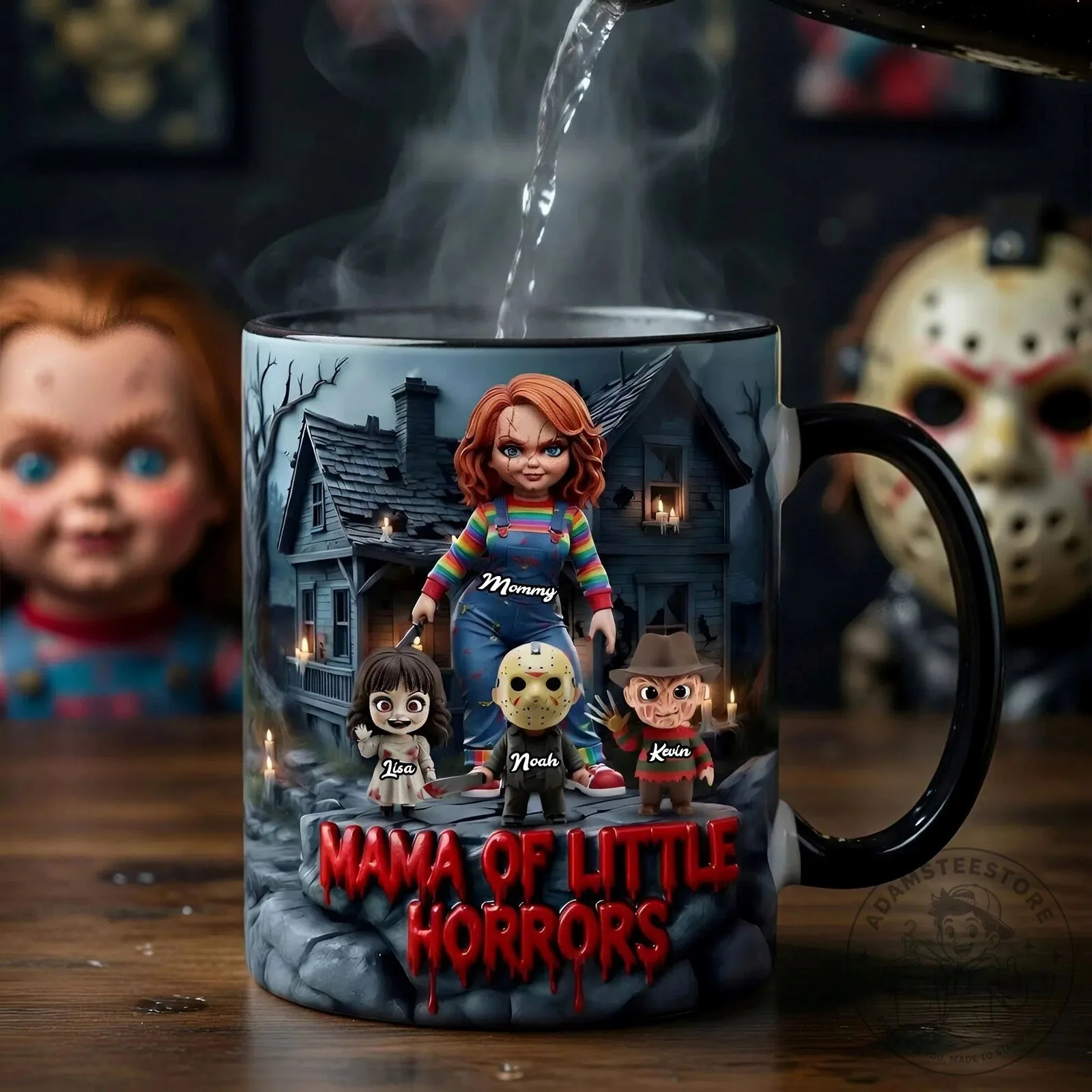 Mama Of Little Horrors Chucky Jason Freddy Krueger Horror Movie Characters Mug