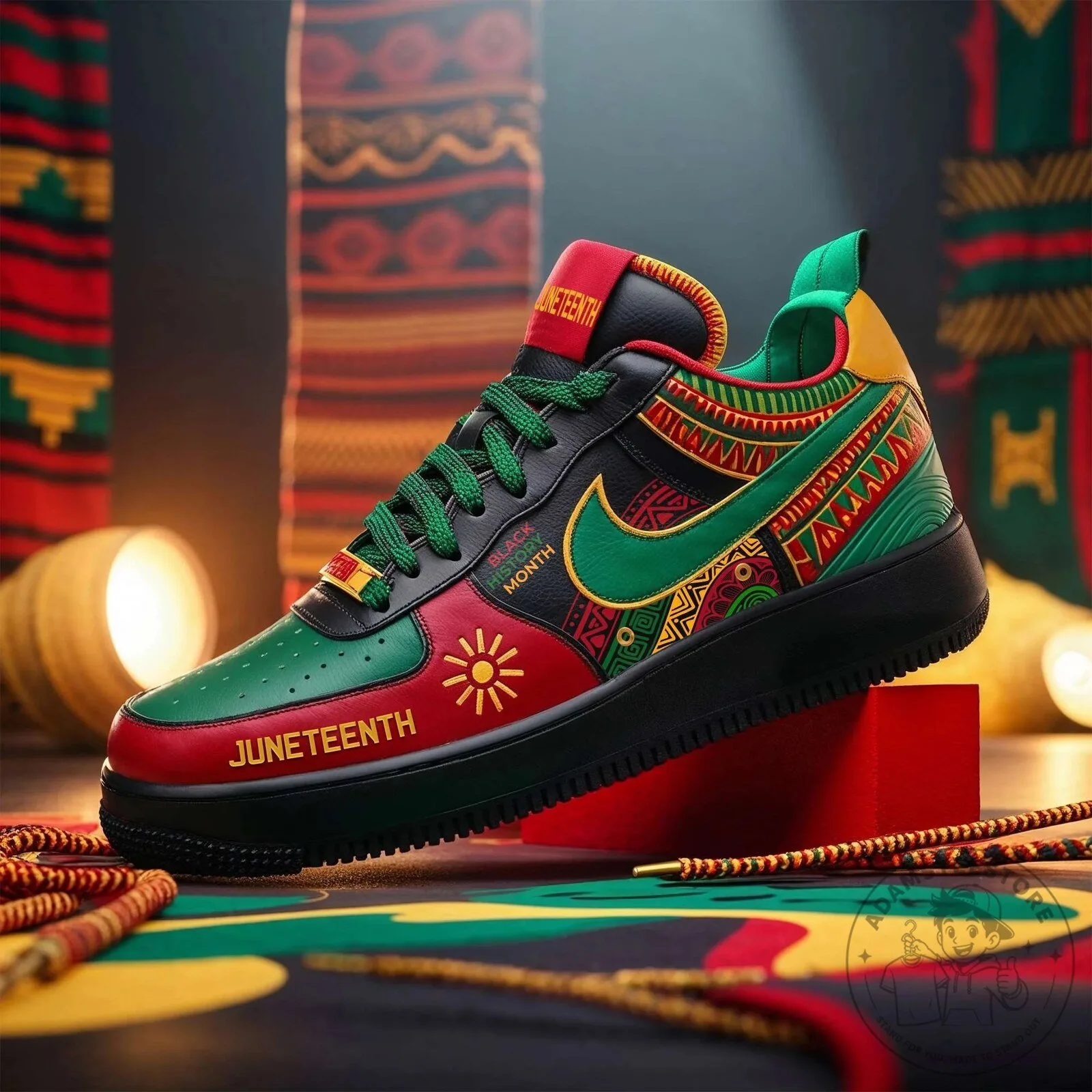 Juneteenth Celebration Black Month African Pattern Sneakers Shoes