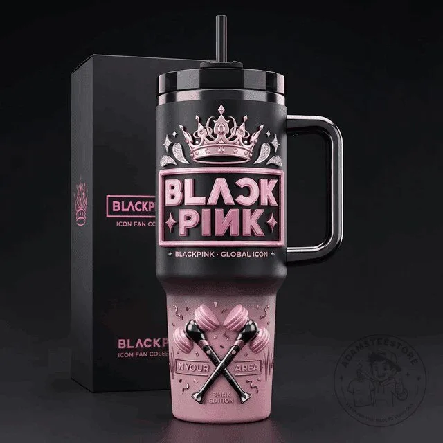 Blackpink K-Pop Music Group Insulated Stainless Steel Tumbler with Handle