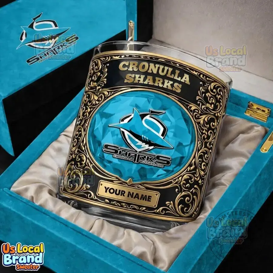 Cronulla Sharks Rugby League Football Club Personalized Whiskey Glass 7 Cronulla Sharks Rugby League Football Club Personalized Whiskey Glass