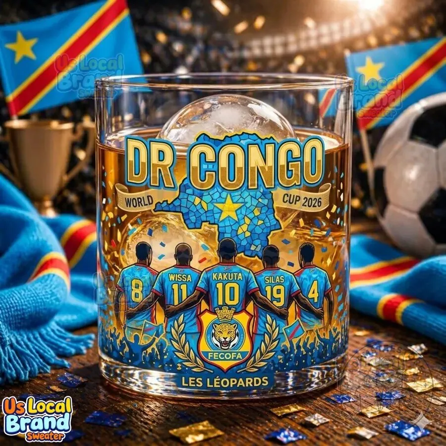 DR Congo World Cup 2026 FECOFA Les Leopards Football Team Drinking Glass