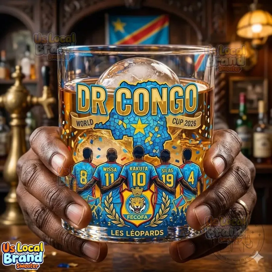 DR Congo World Cup 2026 FECOFA Les Leopards Football Team Drinking Glass 7 DR Congo World Cup 2026 FECOFA Les Leopards Football Team Drinking Glass
