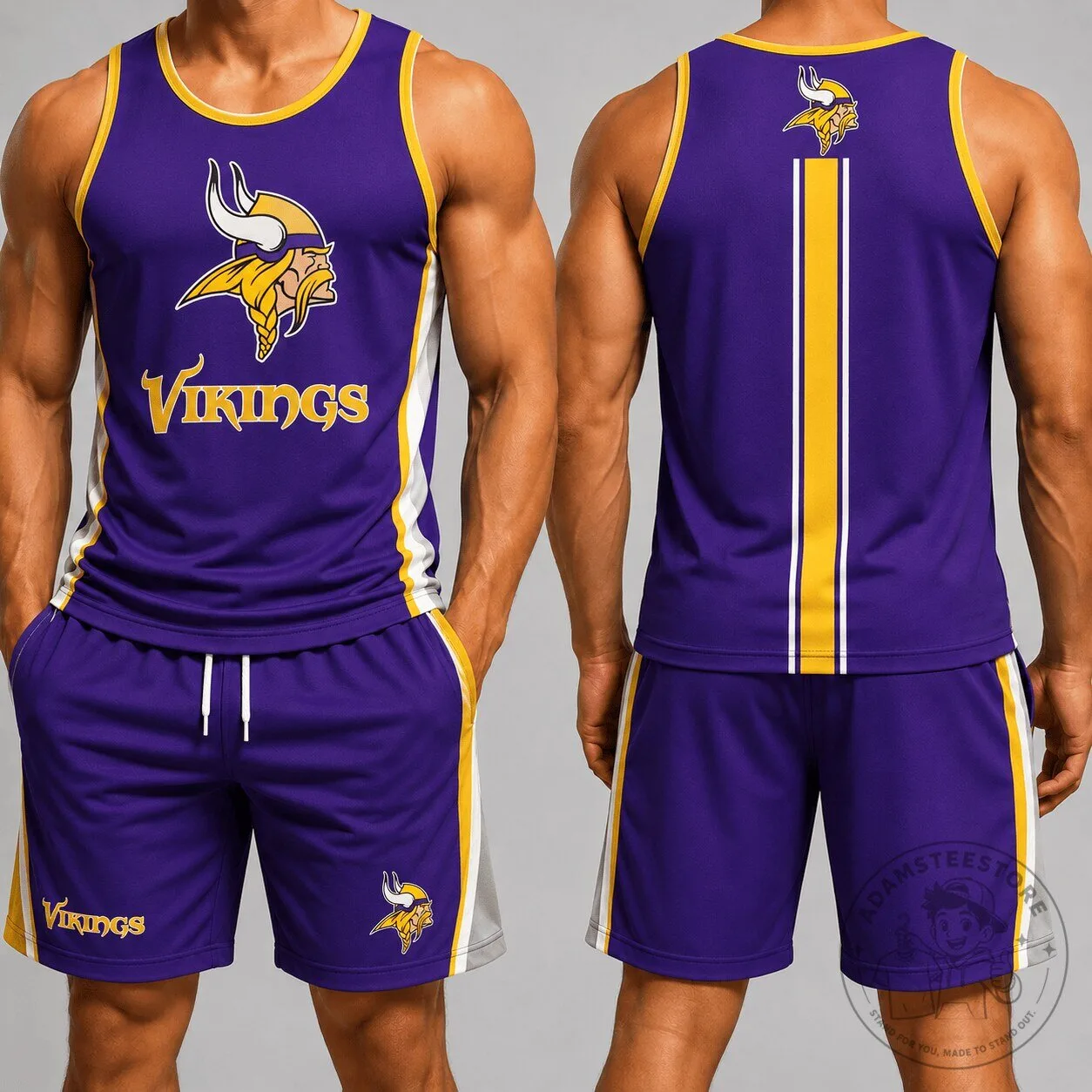 Minnesota Vikings Football Team Purple and Gold Athletic Tank Top