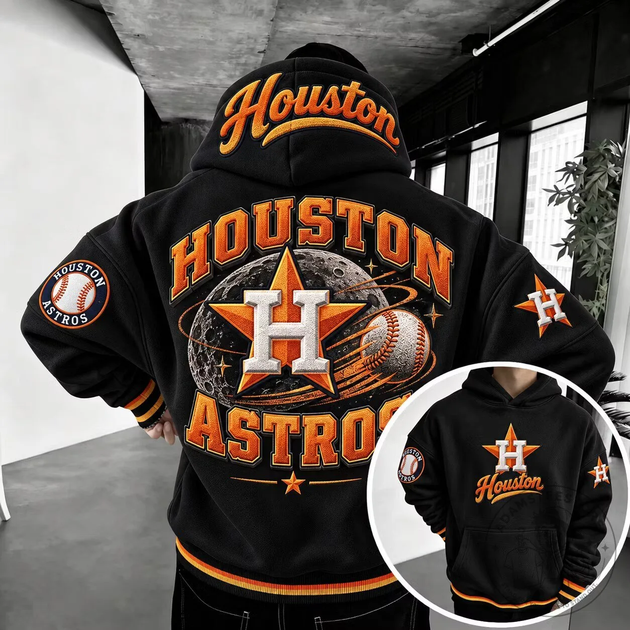 Houston Astros Baseball Team Logo Black Hoodie
