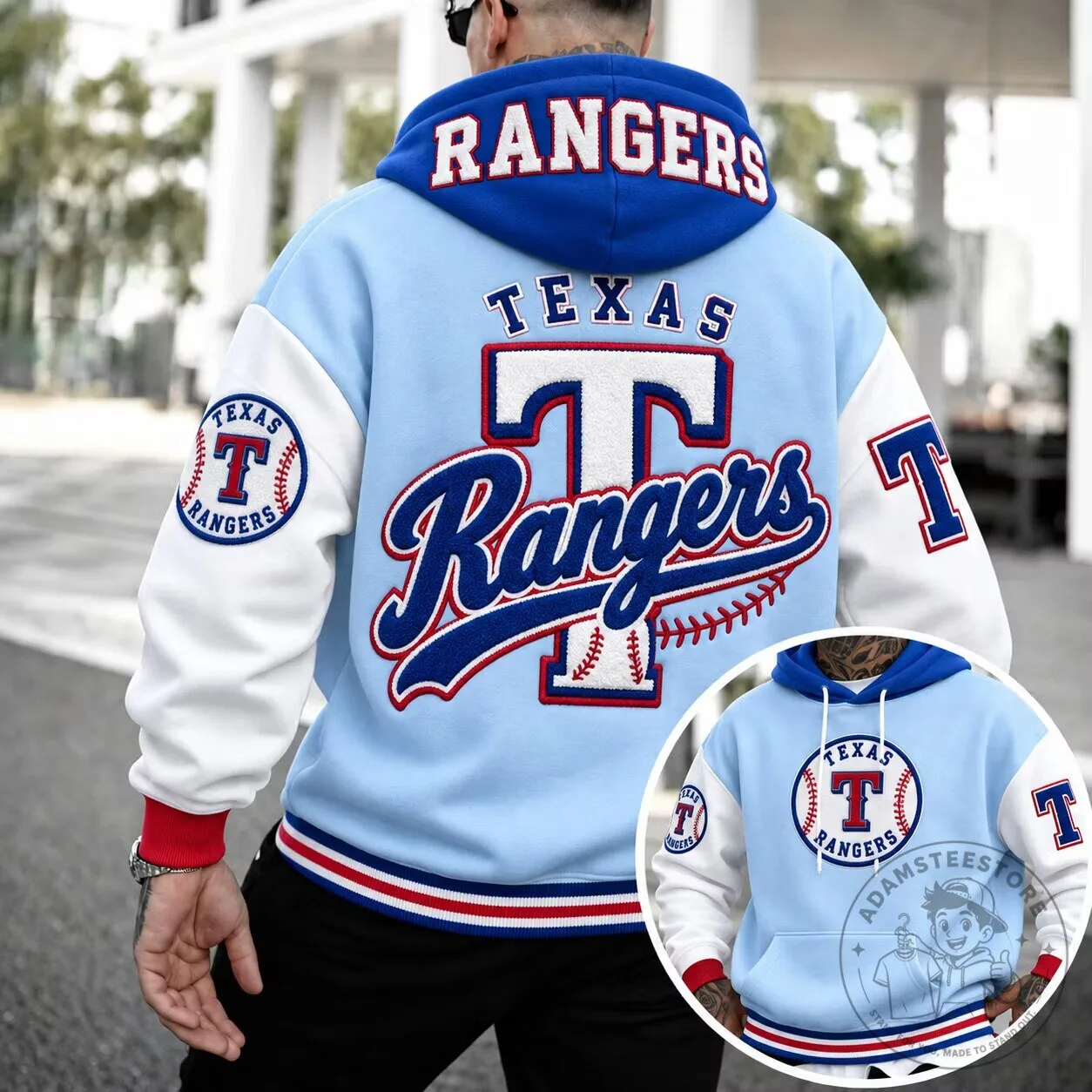 Texas Rangers Baseball Team Logo Fan Apparel Hoodie