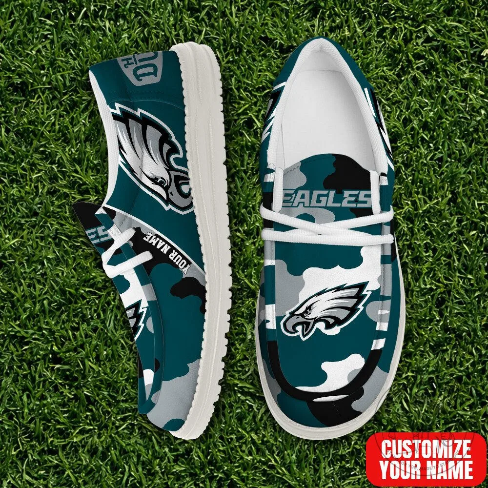 Philadelphia Eagles National Football League Camouflage Personalized Loafer Shoes