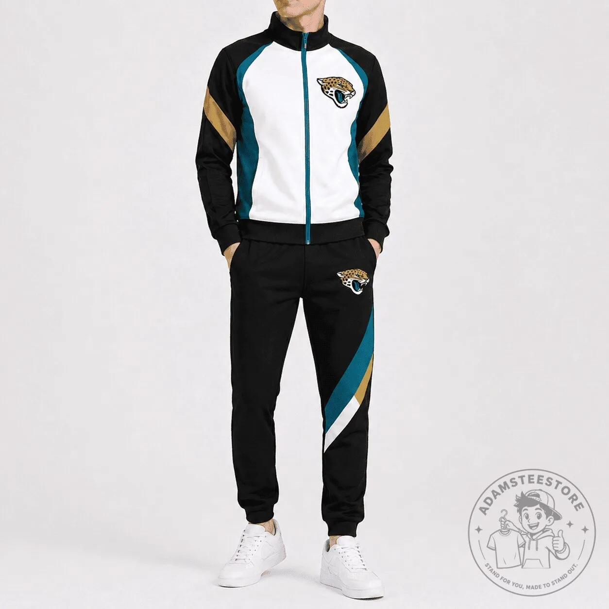 Jacksonville Jaguars NFL Mens Full Zip Tracksuit Jacket and Jogger Pants Set