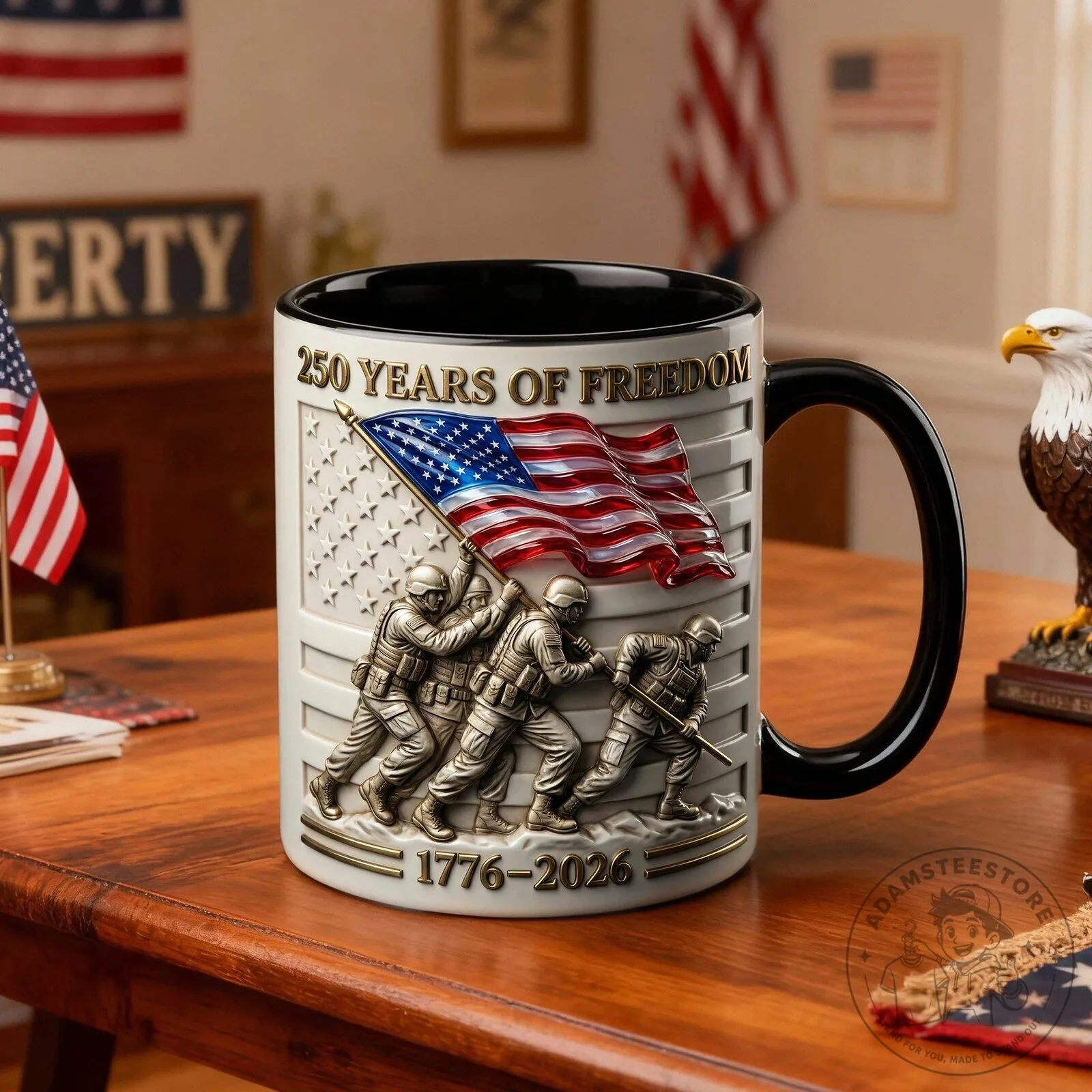250 Years of Freedom American Flag Military Tribute Coffee Mug 10 250 Years of Freedom American Flag Military Tribute Coffee Mug