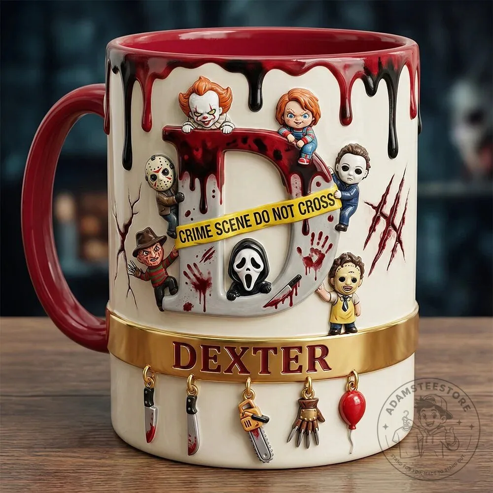 Horror Movie Villains Alphabet Letter D Personalized Name Coffee Mug 8 Horror Movie Villains Alphabet Letter D Personalized Name Coffee Mug