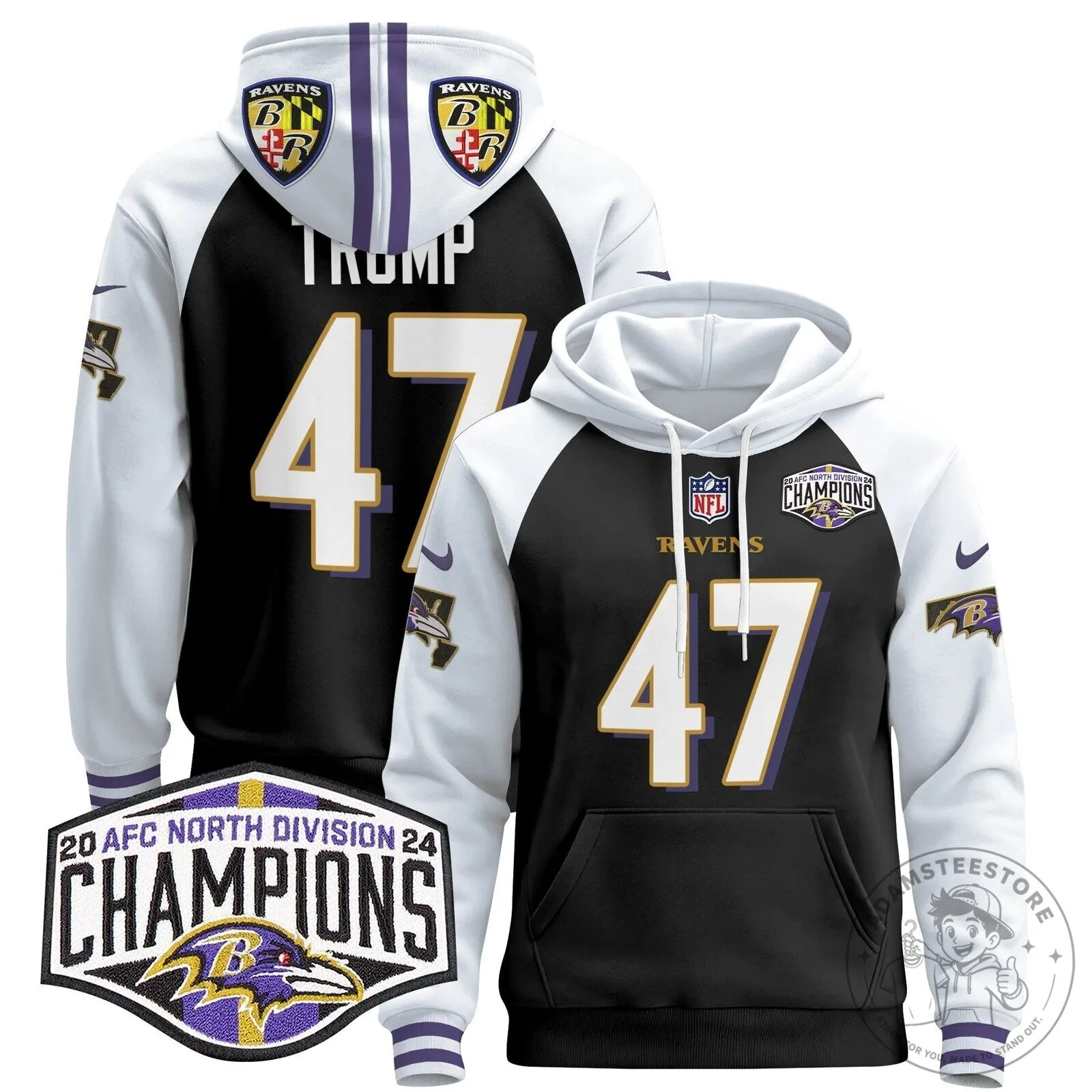 Baltimore Ravens AFC North Division Champions Henry 22 Hoodie 55 Baltimore Ravens AFC North Division Champions Henry 22 Hoodie